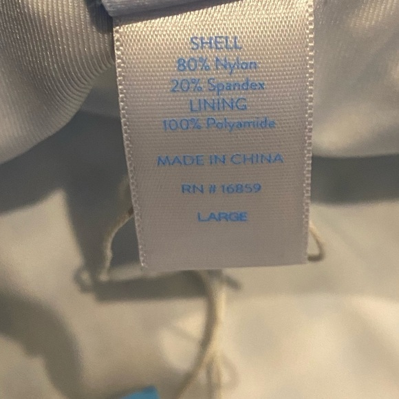 J. McLaughlin Bikini Bottom NWT Size Large Checkered Gingham Print Blue White - Picture 6 of 11